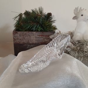 1/2 Price Marked Glass Shoe Decoration for Dresser
